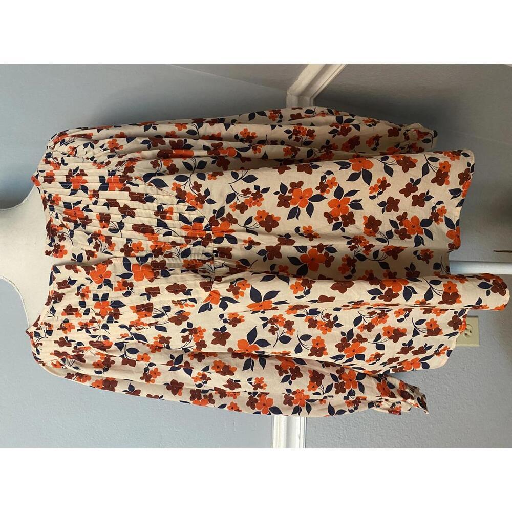 Elizabeth and James Floral Print Bohemian Blouse 100% Cotton Large - Picture 7 of 15